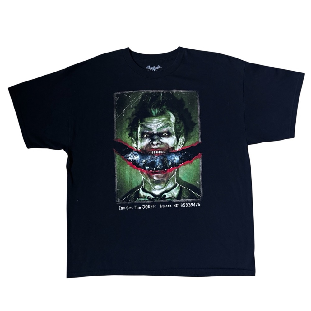 Batman Arkham Asylum Joker Inmate T-Shirt XXL DC Comics Graphic Tee Black